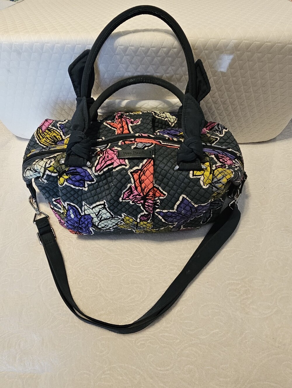 Vera Bradley Hadley Satchel Falling Flowers Quilted Cotton 21605 Discontinued